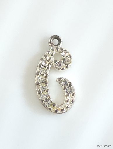 Лот С 1 РУБЛЯ! много лотов! Подвеска-кулон Буква латинская "С" с фианитами, серебро 925
