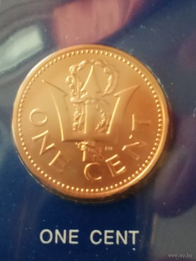 22. Распродажа. Барбадос 1 цент 1974 г. Редкая!!! Тираж 3 708! Из набора. ВUNC