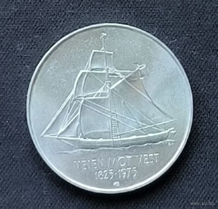 Норвегия 5 крон, 1975 150 лет иммиграции в Америку  1-12-25