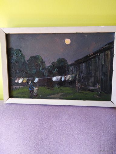 Коктев А.А. "Вечерняя стирка" картон масло