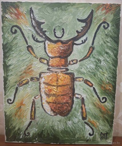 Картина "Жуки" масло холст