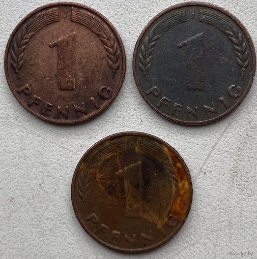 Германия 1 пфенниг 1949 г. J. Цена за 1 шт.