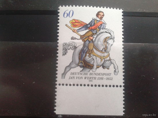 Германия 1991 фон Верц - полководец - 400 лет** Михель-1,3 евро