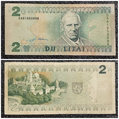 2 лита Литва 1993 г. серия DAA