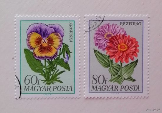 Венгрия 1968 / флора / Садовые цветы / 2 марки из серии