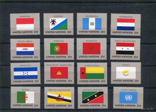 США. ООН Нью Йорк. Флаги стран - членов ООН. Выпуск 1989