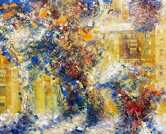 Шепелевич В.А;80/65см;холст/масло "Снег в городе", 2007г. Холст, масло. Размер 80х65 см.