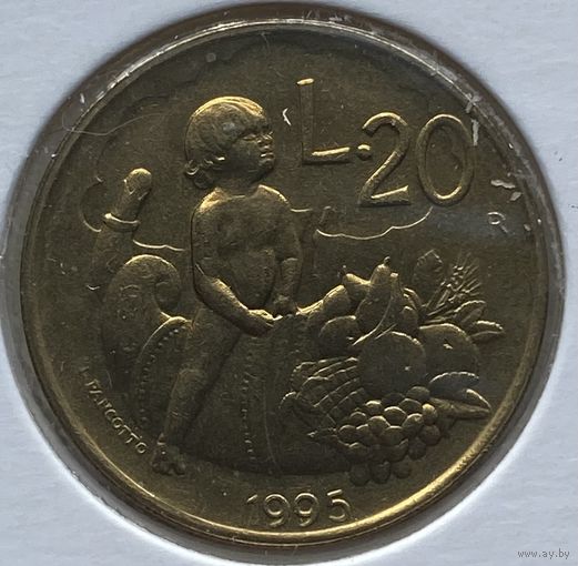 Сан-Марино 20 лир 1995 г. В холдере