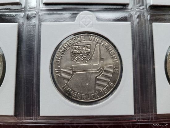100 шиллингов 1976 XII зимние Олимпийские Игры, Инсбрук (Орёл Халль-ин-Тироль) 1976! Серебро 24 грамма 640 пробы! ВОЗМОЖЕН ОБМЕН!