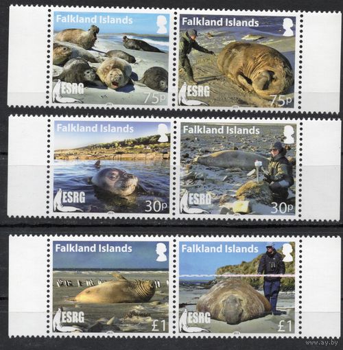 Фолклендские острова 2015. Фауна. Тюлени 6 марок 1286