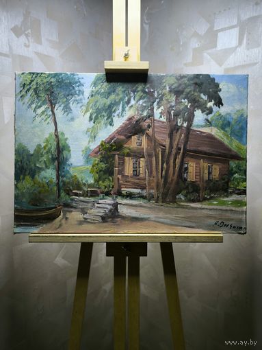 Картина. Домик в деревне.