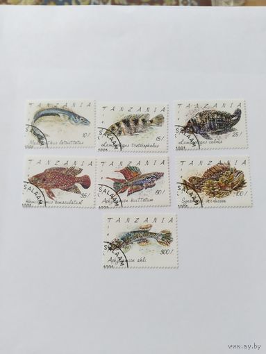 Танзания 1991 7м  рыбы