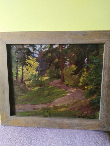 Гринюк И.А.1915 г.р.член союза художников СССР "Лесная прохлада" 1964 год