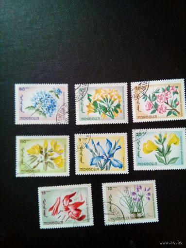 МОНГОЛИЯ 1966  8м полная серия   ЦВЕТЫ   Михель  435-42