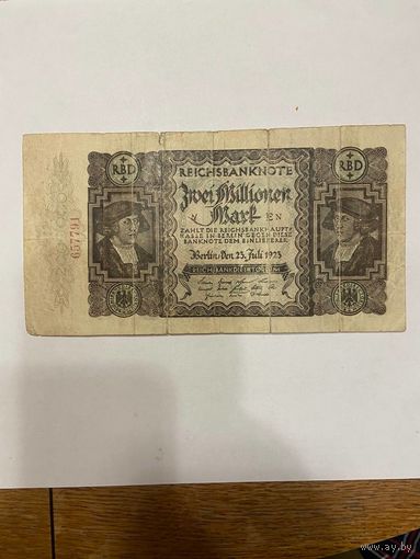 Германия 2000000 марок 1923 г. Кайзеровская империя-0801