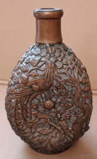 Красивая бутылка, в изящной медной оправе. СССР. С 1 рубля!