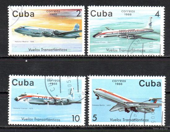 Самолеты Куба 1988 год 4 марки