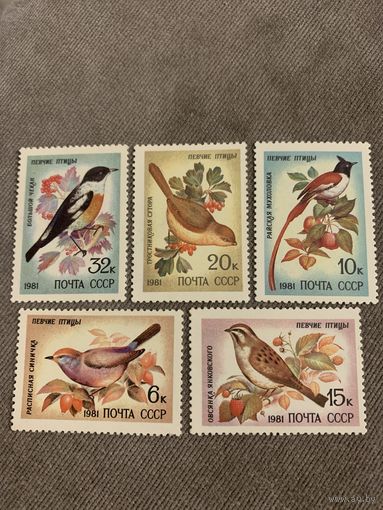 СССР 1981. Певчие птицы. Полная серия