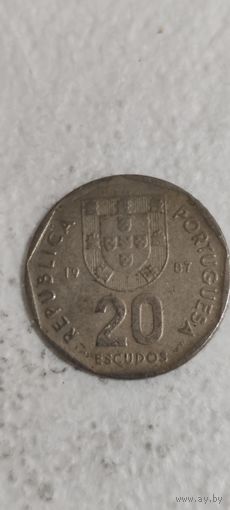 Португалия 20 эскудос 1987