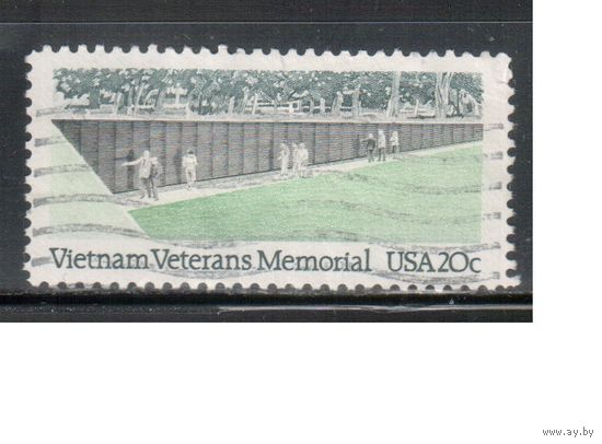 США-1984, (Мих.1719) , гаш., Памятник ветеранам войны в Вьетнаме (одиночка),