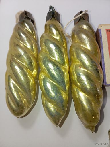 Наконечник на ёлку , винтаж , стекло , Сосульки , СССР .