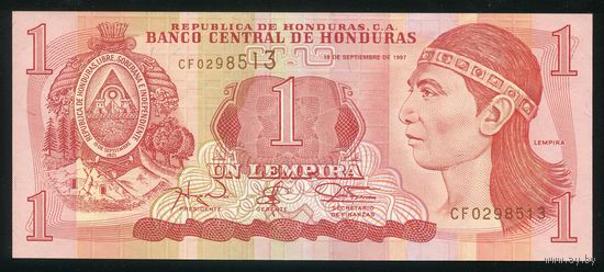 Гондурас 1 лемпира 1997 г. P79A. Серия CF. UNC