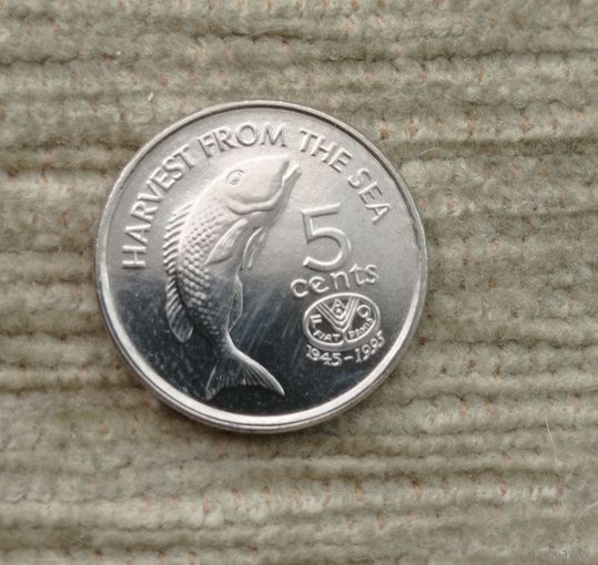 Werty71 Фиджи 5 центов 1995 ФАО Рыба