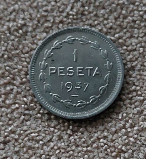 Испания Гражданская война 1 песета, 1937 UNC