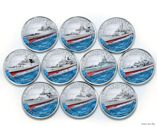 Новинка набор Зимбабве Боевые военные корабли выпуск 2021 г 10 шт UNC