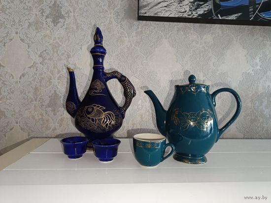 Чайник- заварник с пиалами, Монголия- Китай 50-е- 60-е годы.