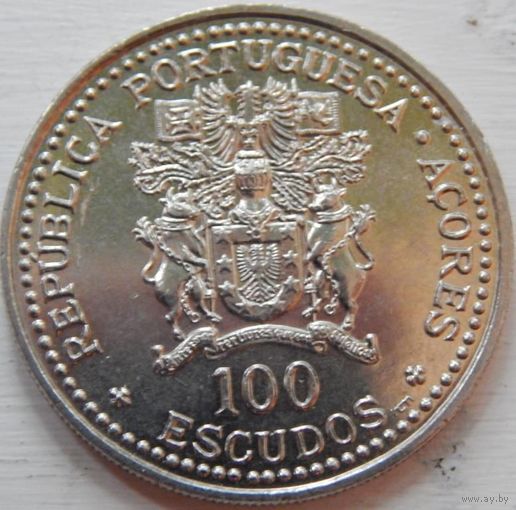 8. Азорские острова 100 эскудо 1986 год