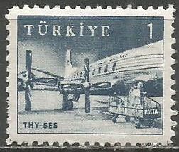 Турция. Самолёт "VICKERS 700". 1959г. Mi#1697.