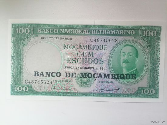 Мозамбик 100 UNC 1961 г. с рубля