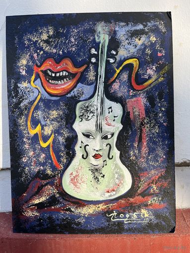 Панно на картоне акрил масло