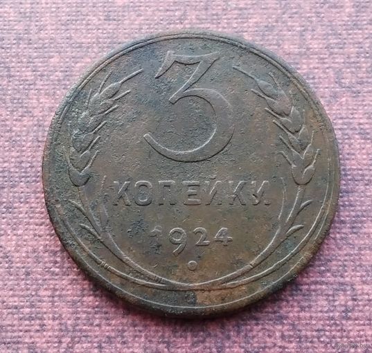 3 копейки 1924 г. (Гладкий гурт). /1/