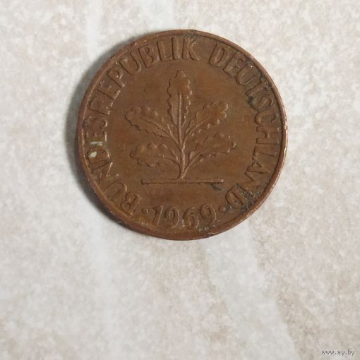 1 пфенниг 1969 J Германия ФРГ