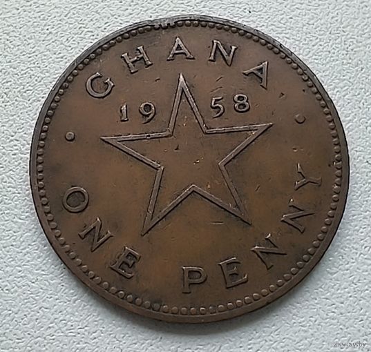 Гана 1 пенни, 1958 1-4-22