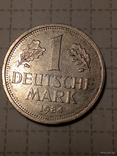 1 марка ФРГ  1984 D год