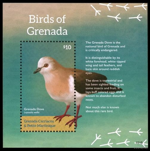 2015 Гренада Гренадины 5063/B713 Птицы - Голуби 9,00 евро