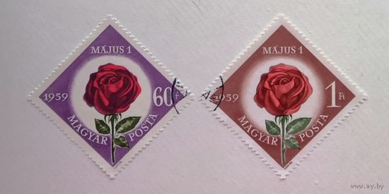 Венгрия 1959 / флора / цветы  розы/ 2 марки из серии