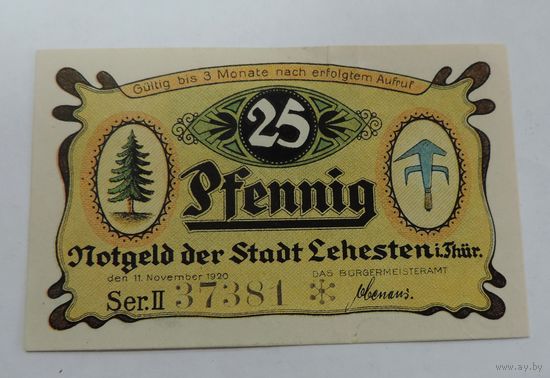 25 пфеннигов 1920 г. Нотгельд. Германия.