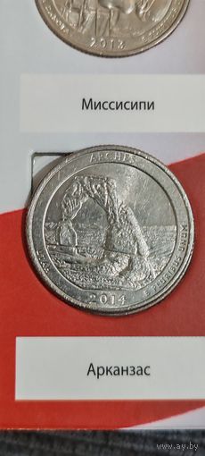 США. 25 центов (квотер) Национальные парки Эверглейдс 2014