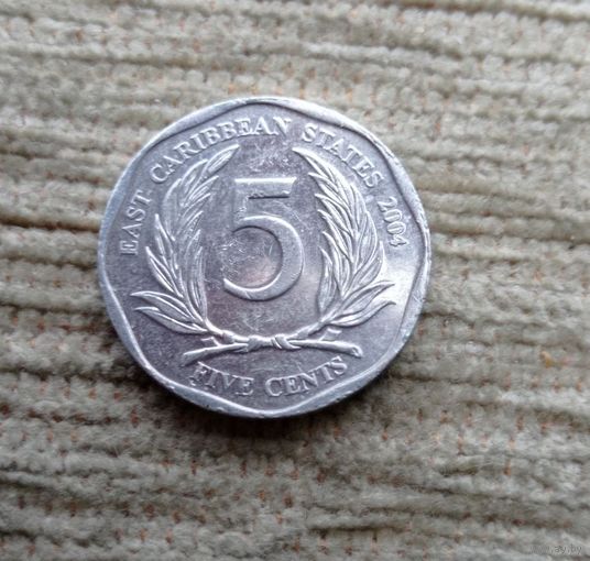 Werty71 Карибские острова 5 центов 2004 Елизавета 2 Карибы