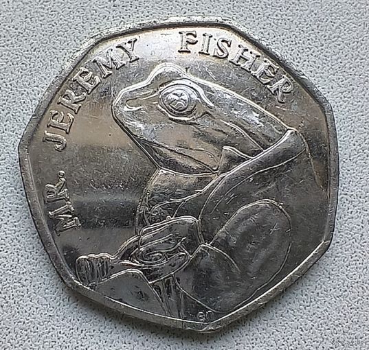 Великобритания 50 пенсов, 2017 150 лет со дня рождения Беатрис Поттер, Джереми Фишер 4-7-26