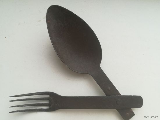 Походная вилка-ложка. Материал, сталь.