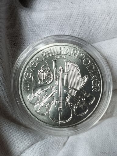 Венская филармония. 2021г. Серебро. ( 1 Oz. ) Инвестиционная монета Австрии.