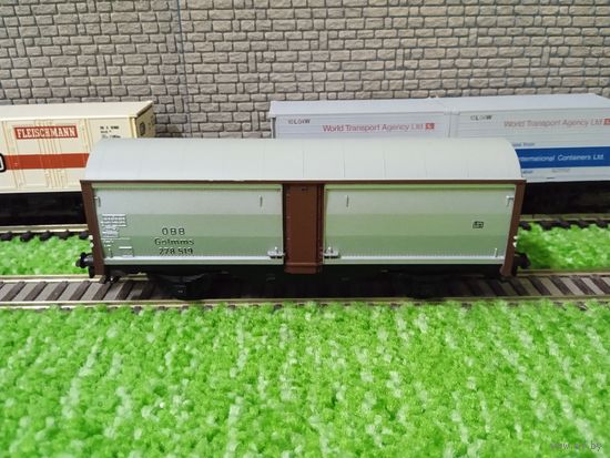 Вагон  грузовой  2-х осный (сер-кор)  "KleinBahn" б/у 1/87 HO