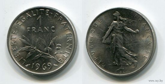 Франция. 1 франк (1969, UNC)
