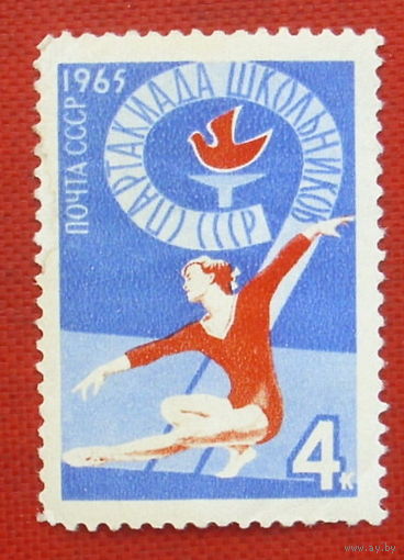 СССР.  IХ Всесоюзная Спартакиада школьников в Минске. ( 1 марка ) 1965 года. 5-12.