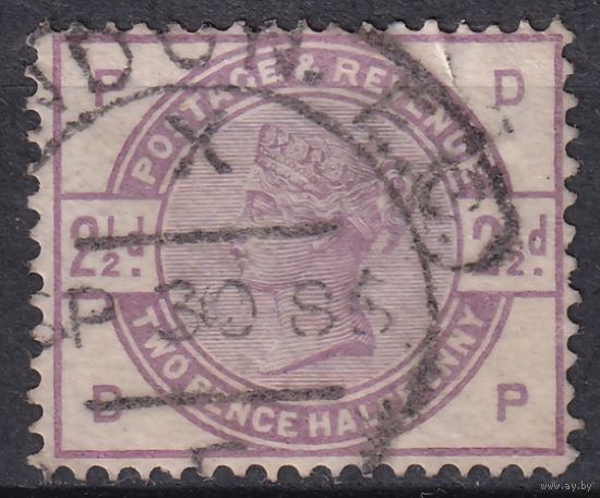 73.Br. Великобритания. Виктория. 2 1/2P. 1884 г. Mi.#75.